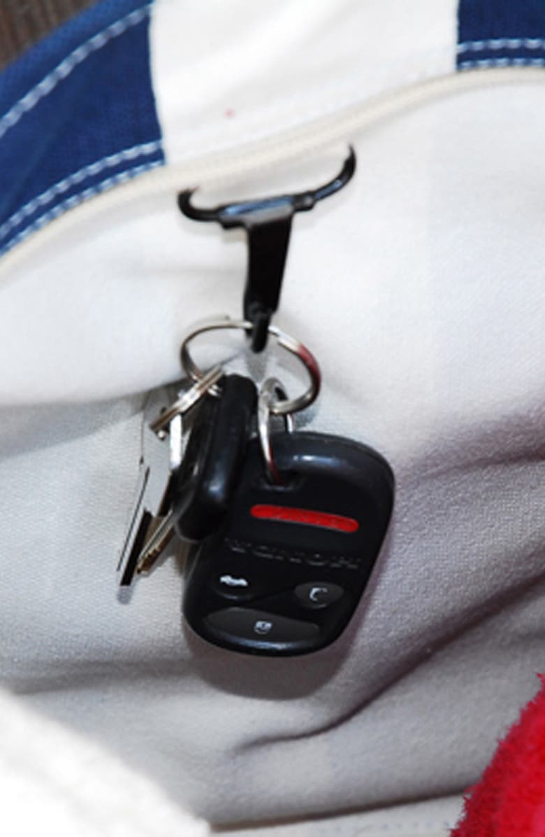 Cathy's Concepts Monogram Stripe Canvas Tote, Alternate, color,