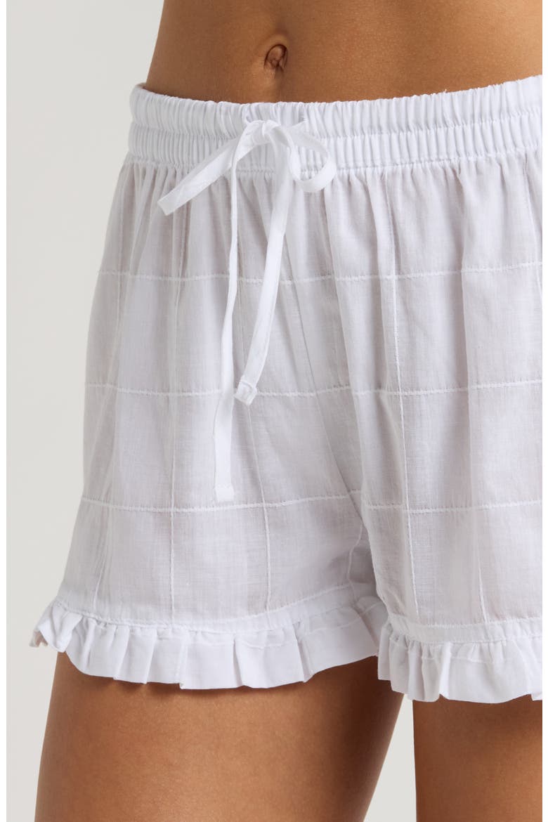 Ivy Frill Cotton Short Pajamas, Alternate, color, WHITE