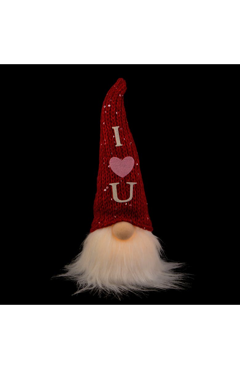 Northlight LED Lighted "I Heart U" Valentine's Day Gnome - 11.5", Alternate, color, Red