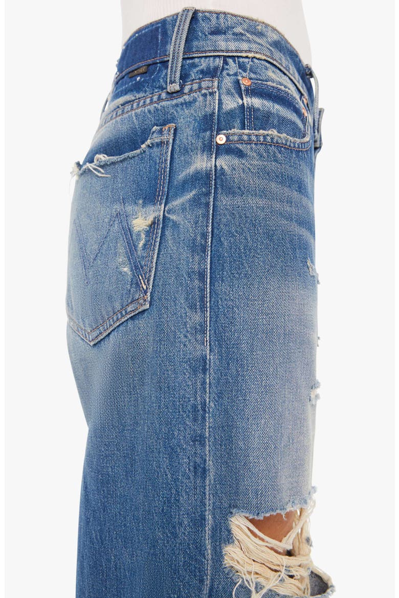 The Down Low Spinner Heel Ripped Low Rise Wide Leg Jeans, Alternate, color, BDE