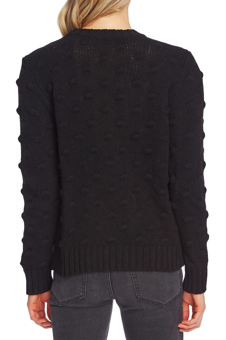 Cotton Popcorn Sweater, Alternate, color, RICH BLACK