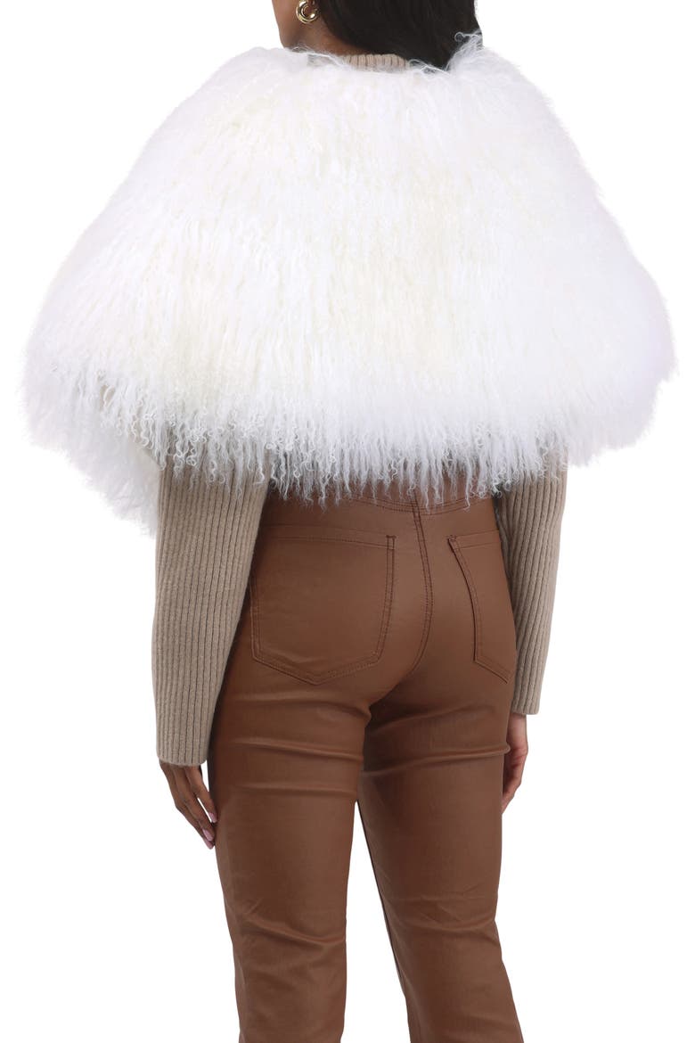 Select Genuine Shearling Shawl, Alternate, color, WHITE