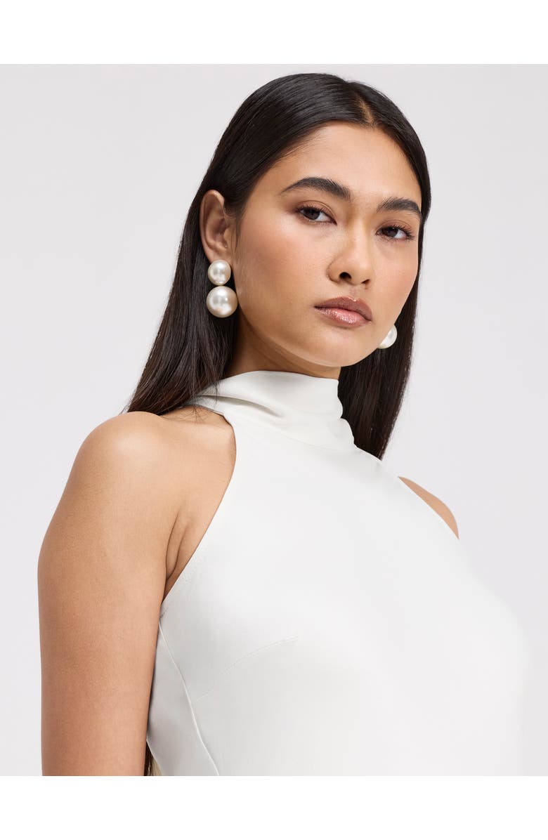 Ghost London Angelica High Neck Satin Maxi Dress, Alternate, color, Ivory