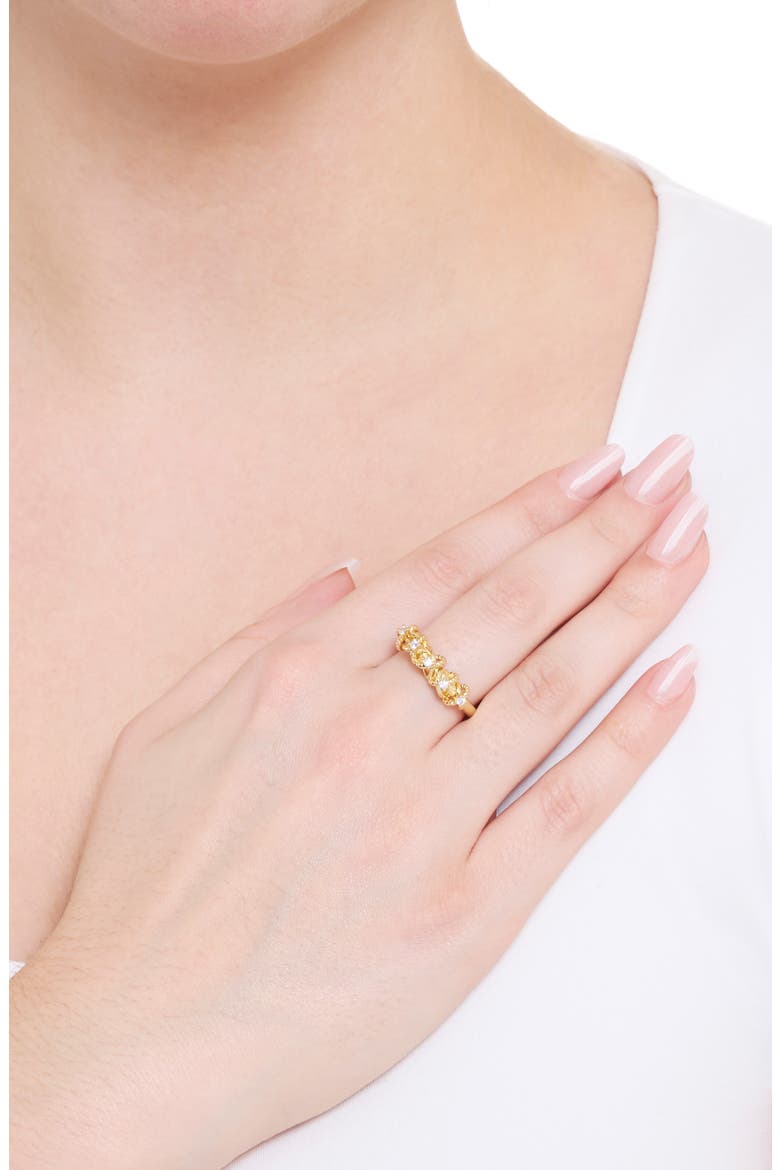 Cubic Zirconia Link Wrap Ring, Alternate, color, GOLD