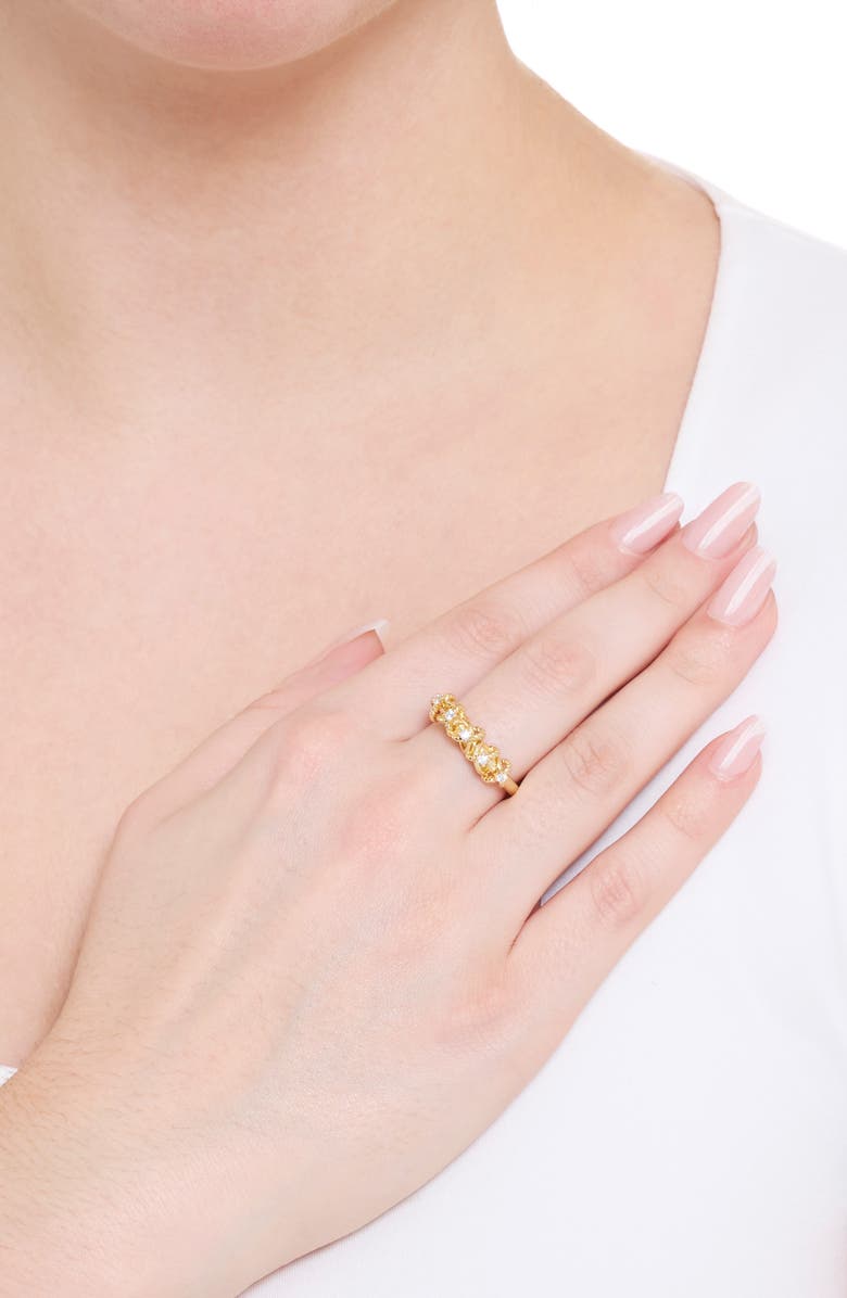 ATHRA LUXE Cubic Zirconia Link Wrap Ring, Alternate, color, Gold