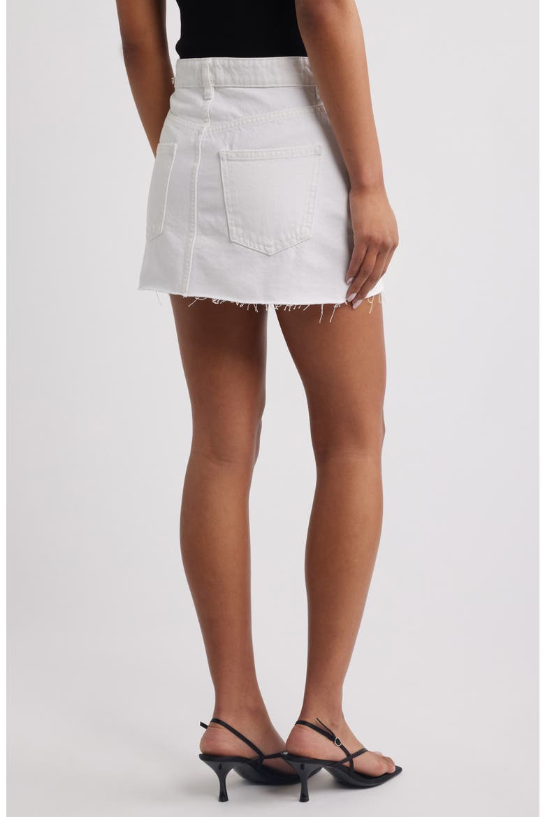 Rica Raw Hem Denim Miniskirt, Alternate, color, WHITE