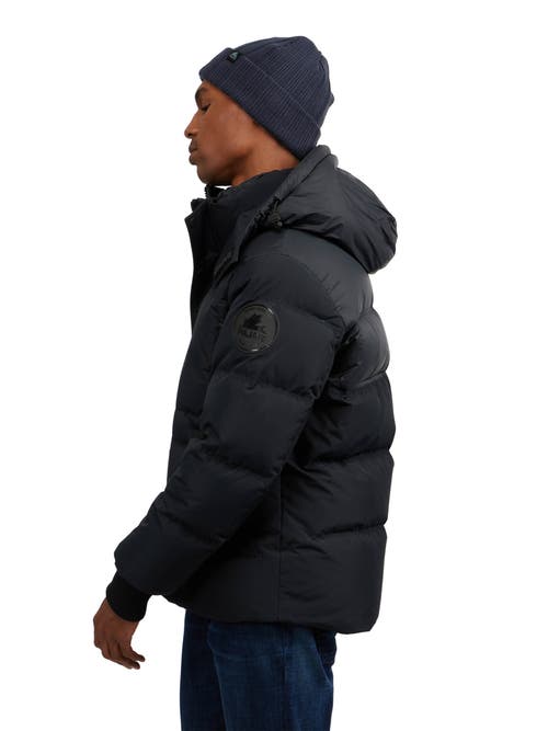 Pajar Comet Mixed Media Puffer With Detachable Hood In Black
