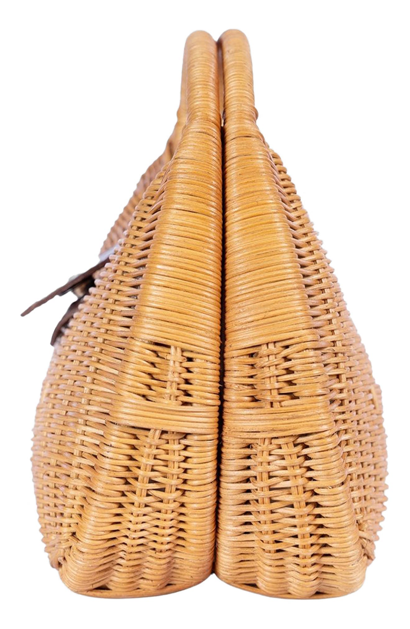 Jelavu Artemis Half Moon Rattan Hand Bag, Alternate, color, Natural