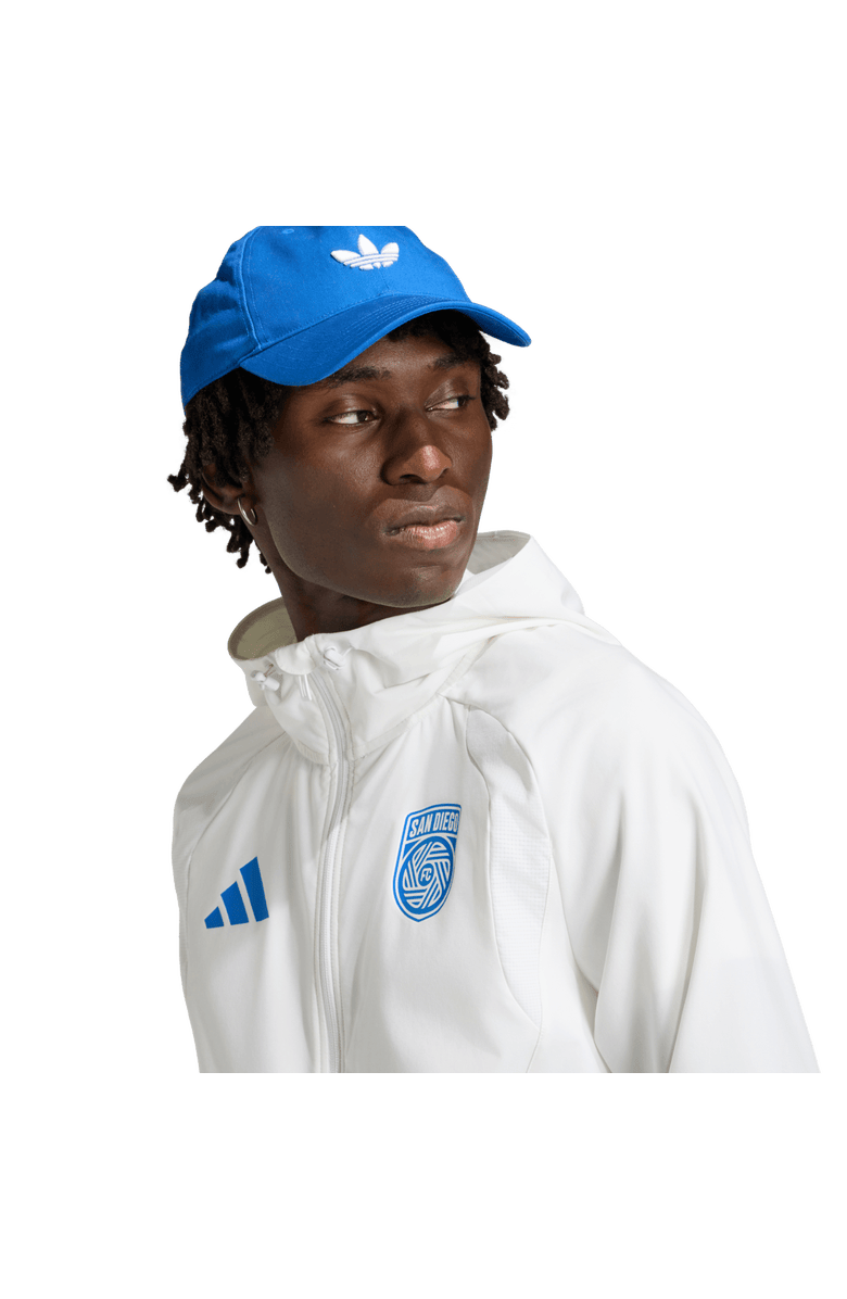 adidas Men's adidas White San Diego FC Tiro Travel Full-Zip Hooded Windbreaker, Alternate, color, White