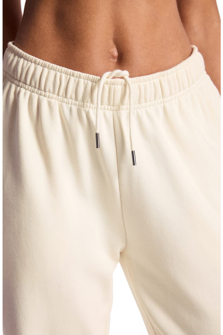 Embroidered Logo Terry Joggers, Alternate, color, GARDENIA