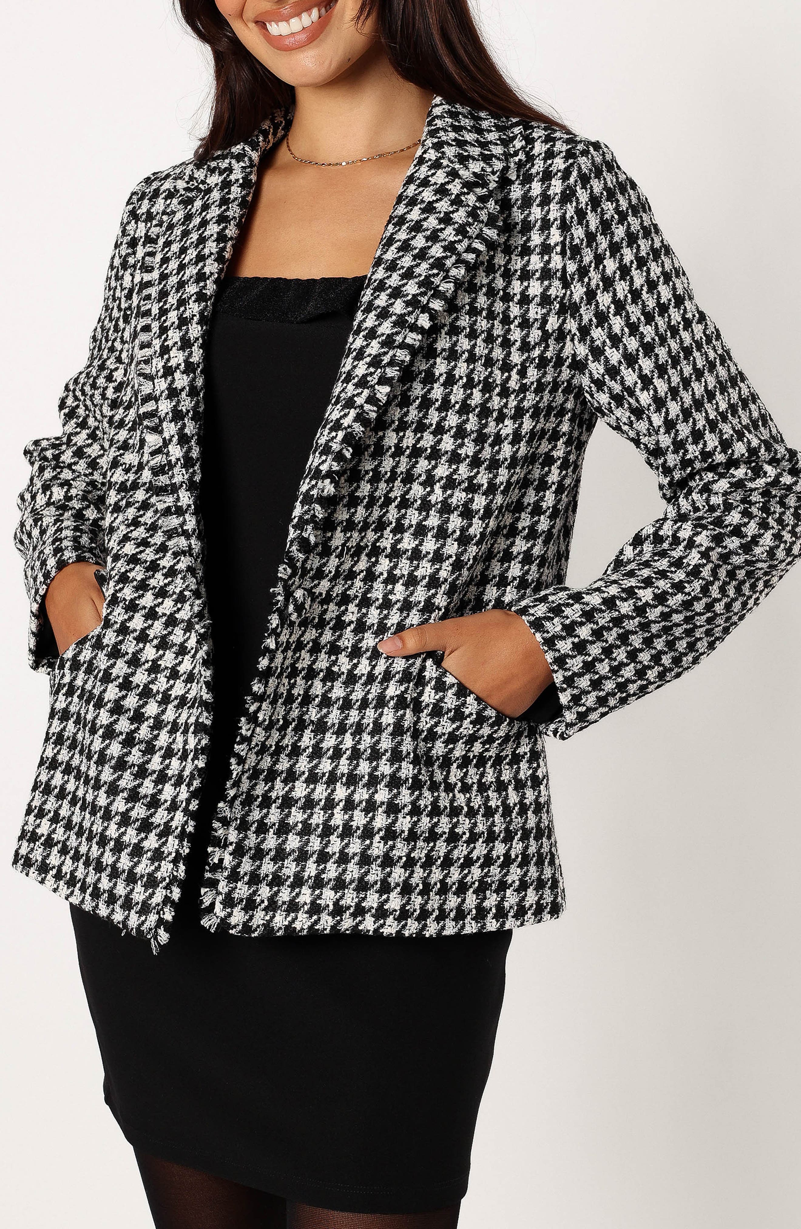 Petal & Pup Leighton Houndstooth Blazer