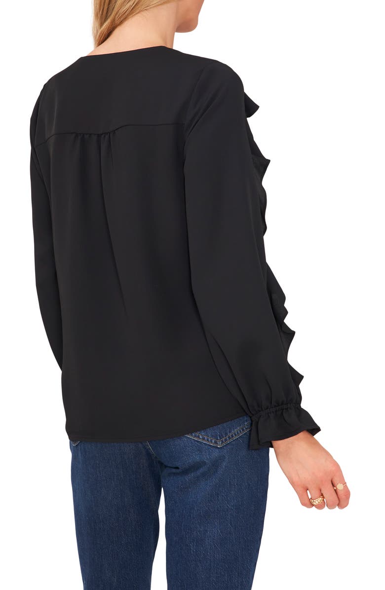 Vince Camuto Ruffle Sleeve V-Neck Blouse, Alternate, color,
