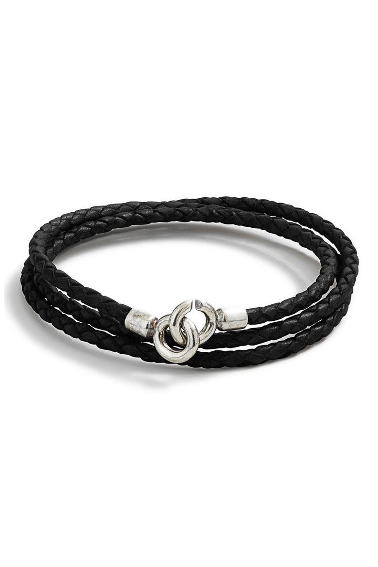 Braided Wrap Bracelet, Main, color, BLACK