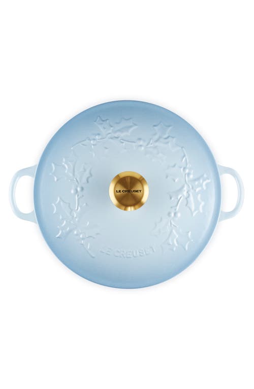 Le Creuset Holly Collection Traditional 4.5-quart Enamel Cast Iron Dutch Oven With Lid In Blue