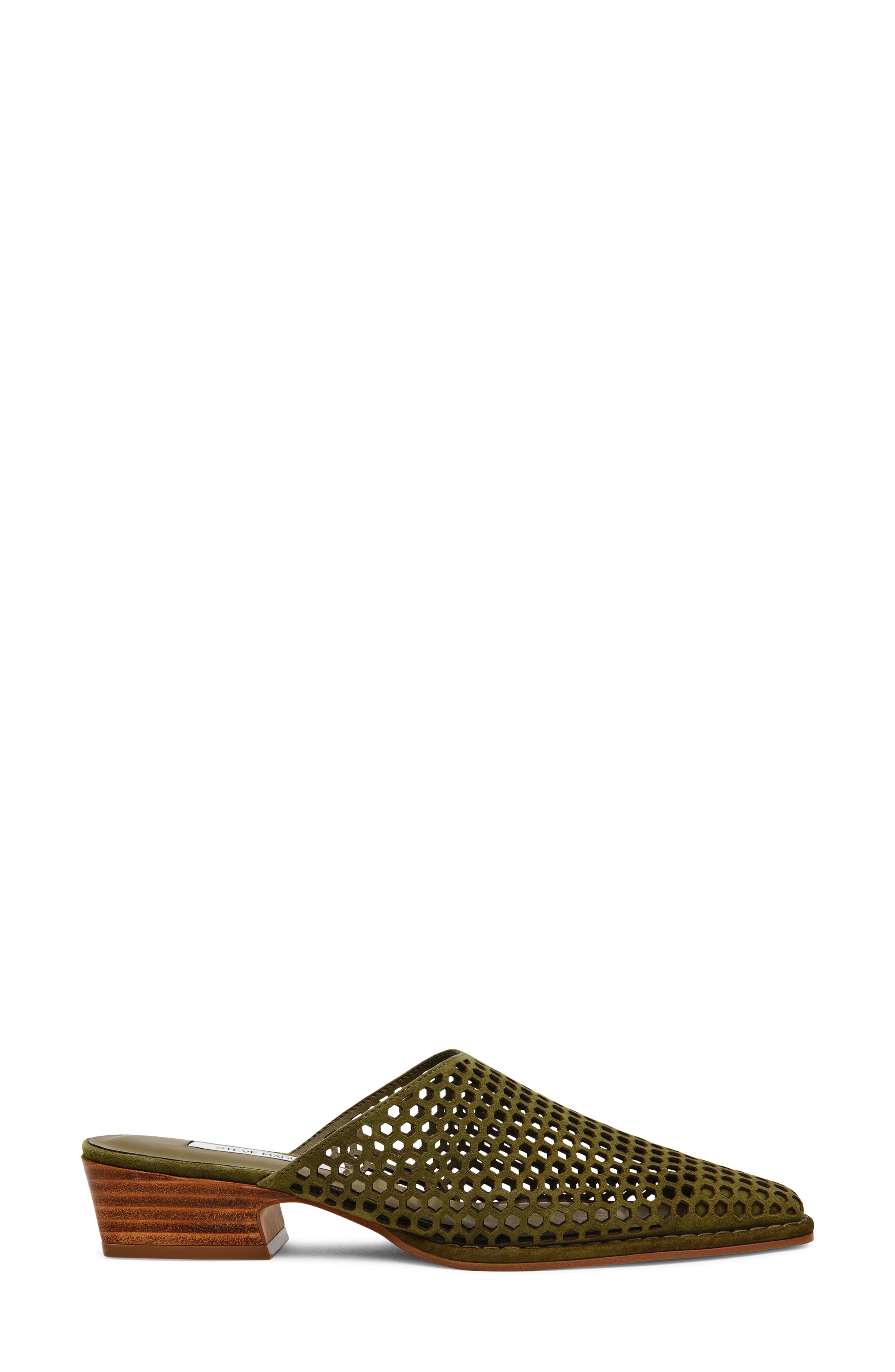 Dessa Perforated Mule, Alternate, color, OLIVE SUEDE