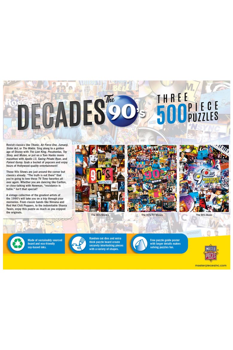 The 90's 500 Piece Puzzles 3-Pack, Alternate, color, Multicolor