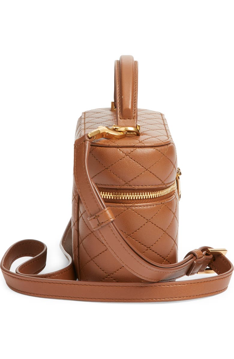 Saint Laurent Mini Gaby Quilted Leather Vanity Case, Alternate, color, Fox