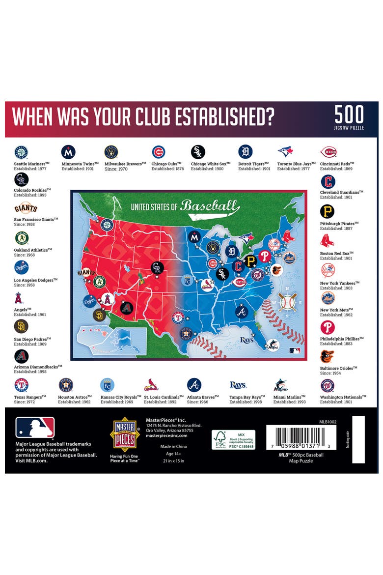 MLB - League Map 500 Piece Jigsaw Puzzle, Alternate, color, Multicolor