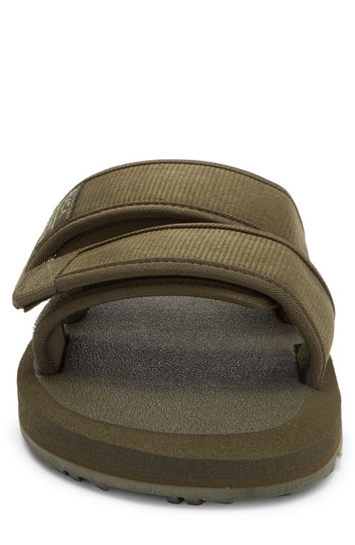 Rvca Peak Slide Sandal In Green