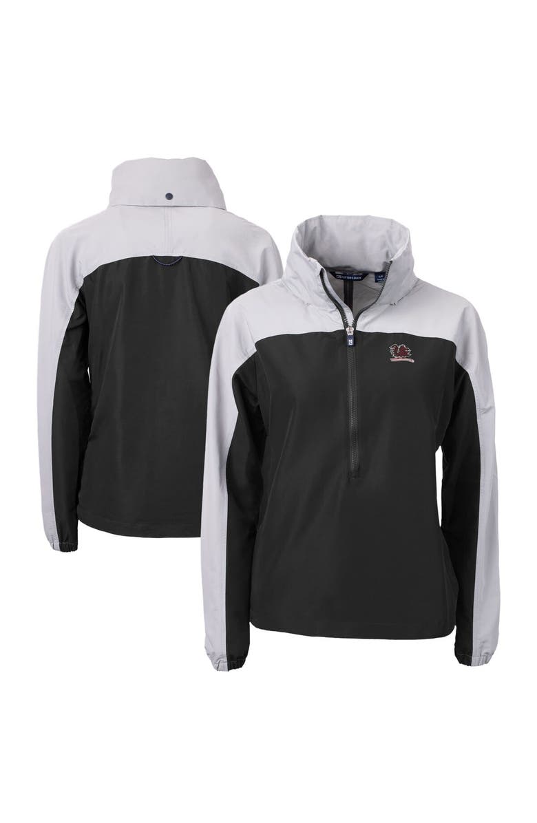 Cutter & Buck Women's Cutter & Buck  Black/Gray South Carolina Gamecocks Vault Charter Eco Recycled Half-Zip Anorak Jacket, Alternate, color, 