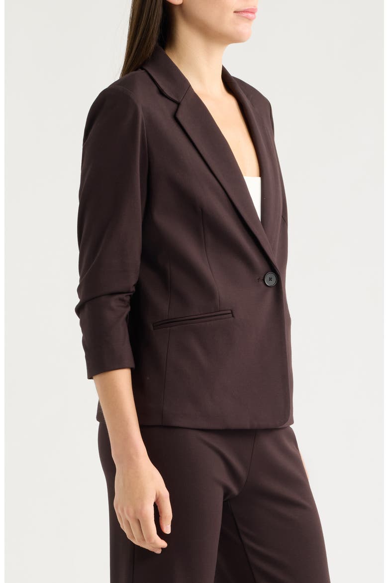One Button Notch Collar Jacket, Alternate, color, DEEP MAHOGANY