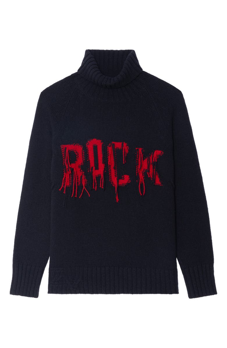 Zadig & Voltaire Mora We Rock Merino Wool Turtleneck Sweater, Alternate, color, 