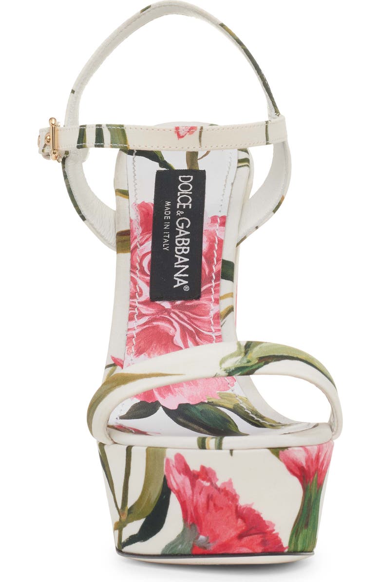 Dolce&Gabbana Keira Floral Block Heel Platform Sandal, Alternate, color, Garofani New F.bco
