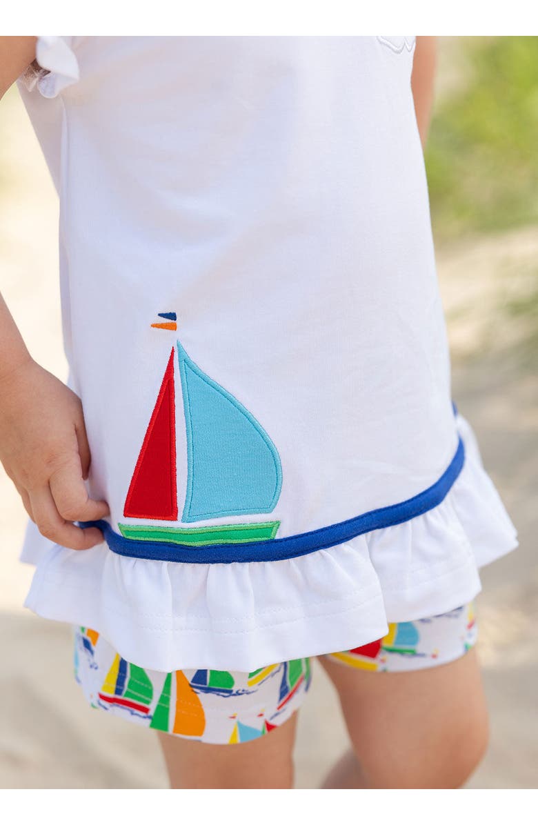 Florence Eiseman Sailboat Top with Shorts, Alternate, color, White / Multicolor