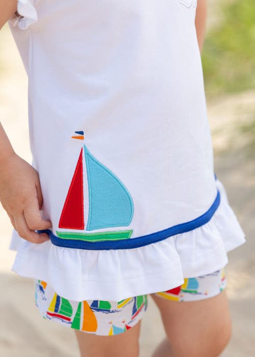 Florence Eiseman Sailboat Top With Shorts In White