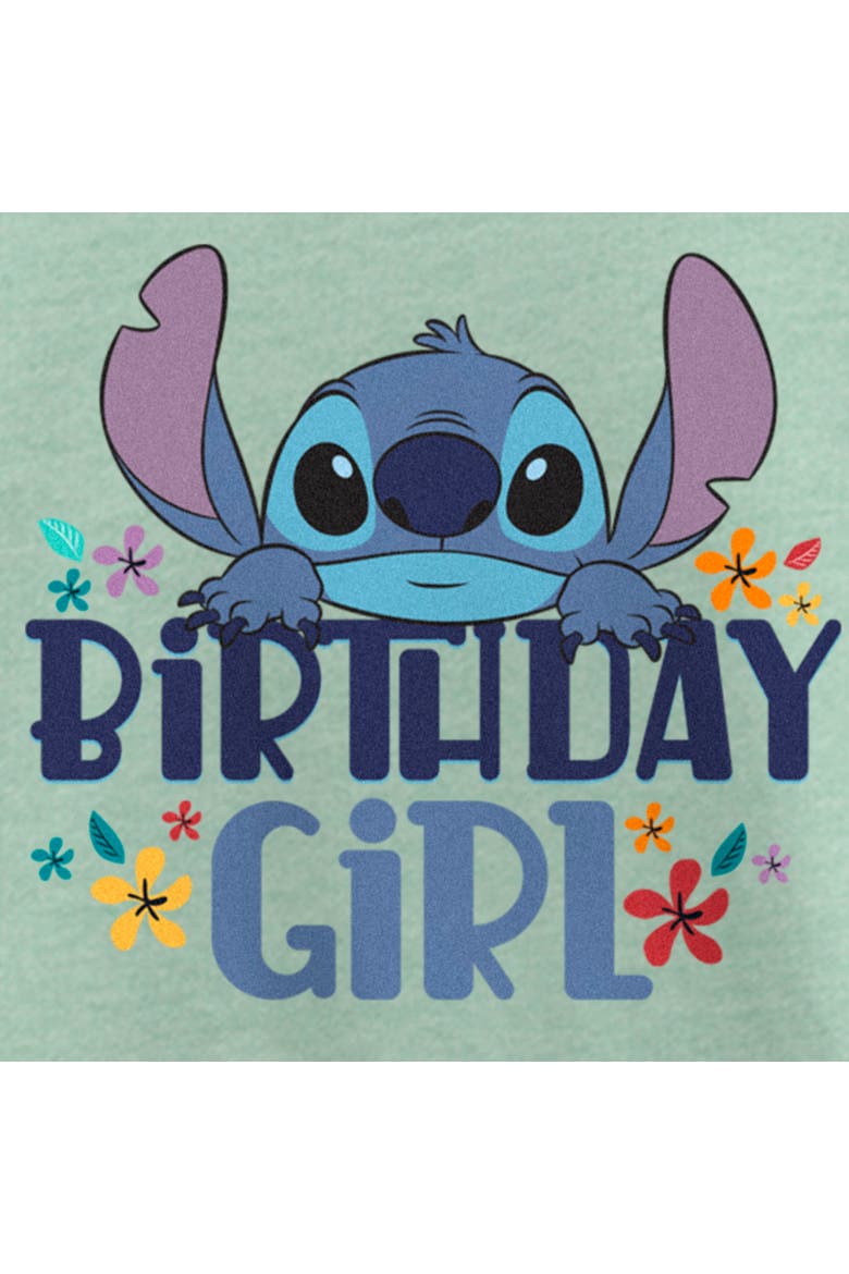 Girls' Birthday Girl Stitch Graphic Tee, Alternate, color, Mint