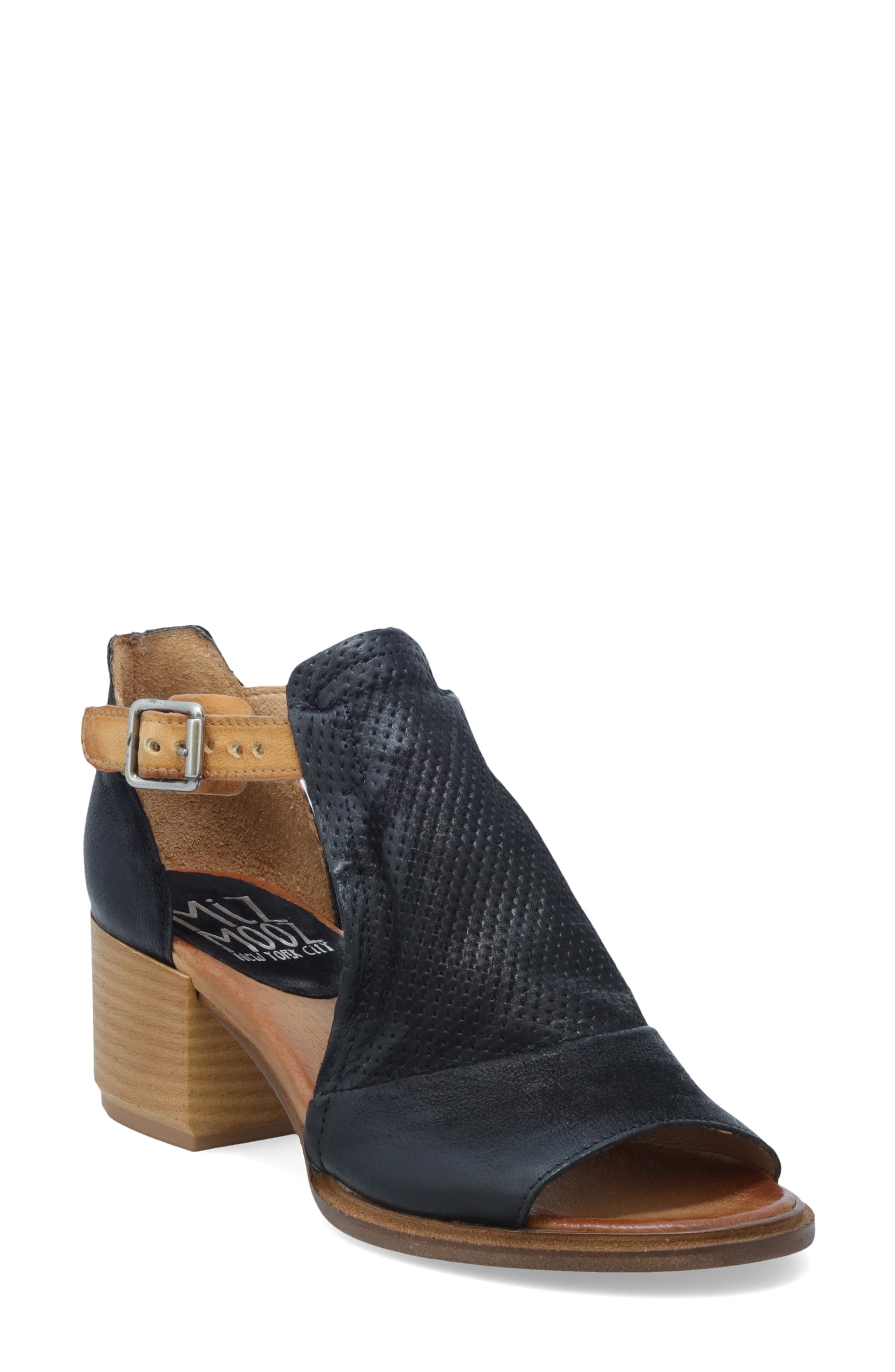 Campbell Block Heel Sandal, Main, color, BLACK LEATHER