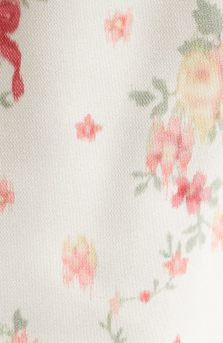 LoveShackFancy Constantina Floral Print Lace Satin Camisole, Alternate, color, Ecru Gardenia