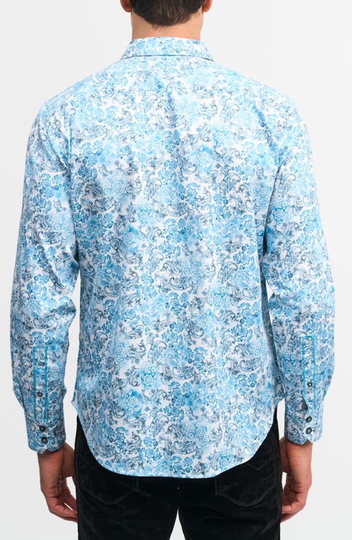 Robert Graham Edens Woven Shirt In Slate Blue