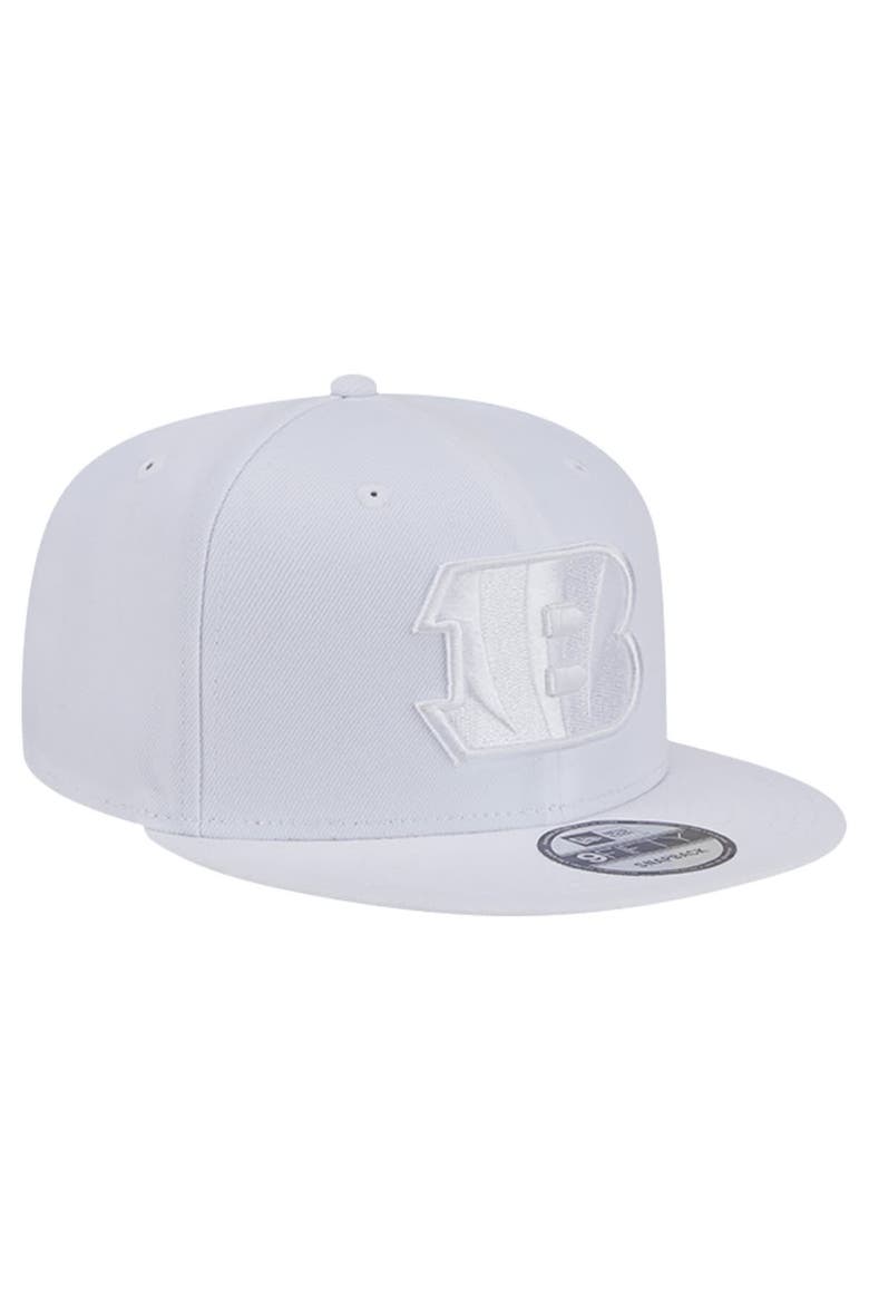 Men's New Era Cincinnati Bengals Main White on White 9FIFTY Snapback Hat, Alternate, color, White