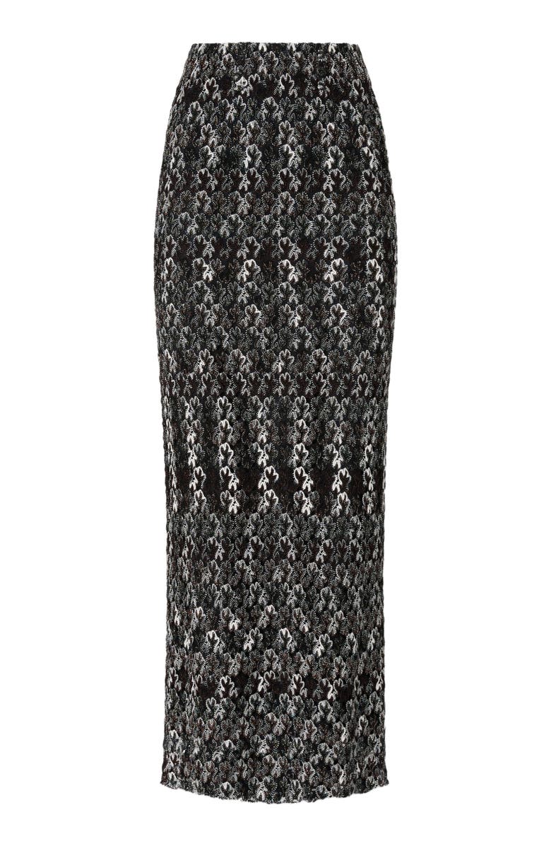 Missoni Long Pencil Skirt In Embroidered Lace, Alternate, color, Black 
Brown