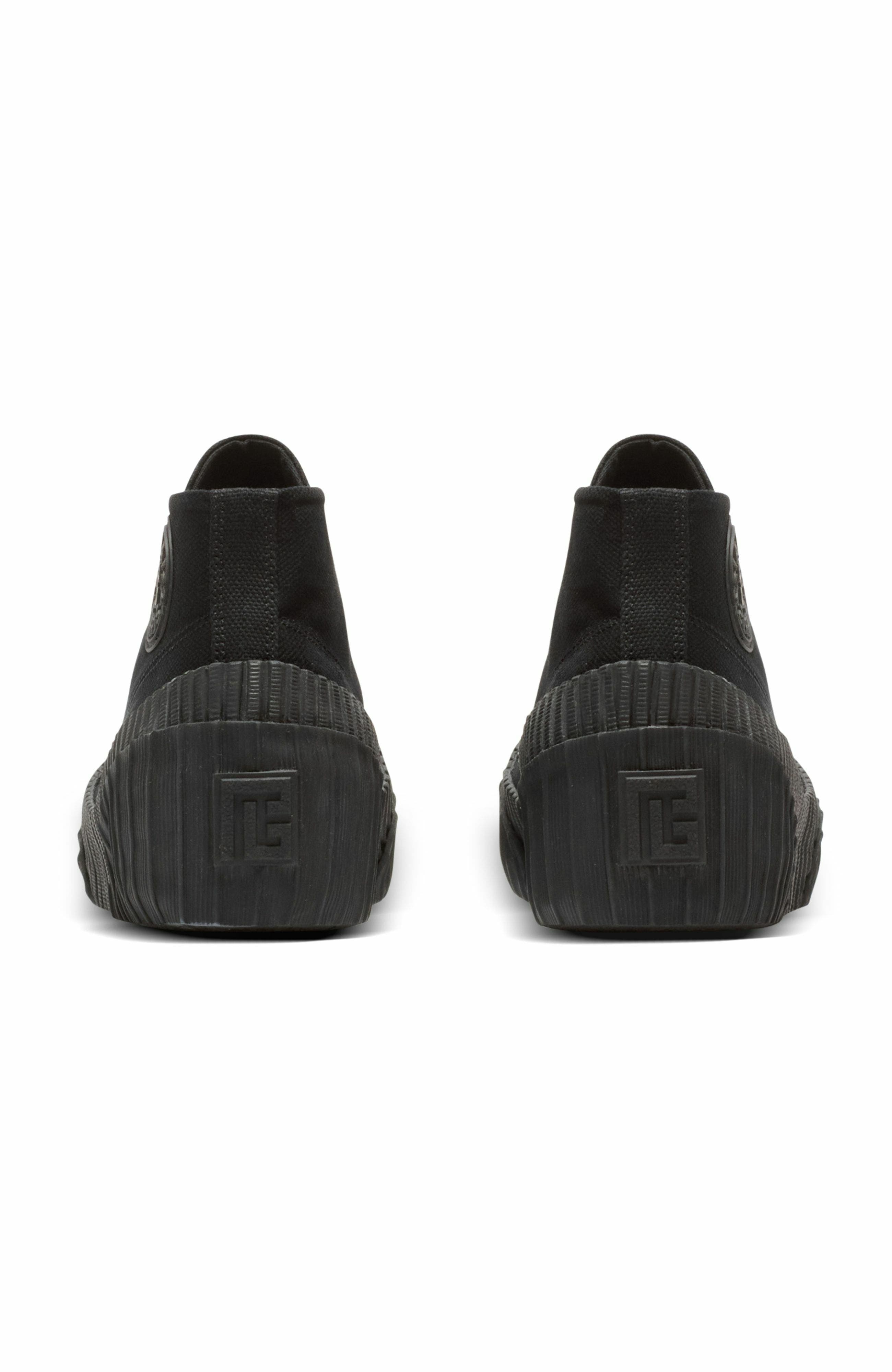 Balmain Riff Low Canvas Sneakers, Alternate, color, Black