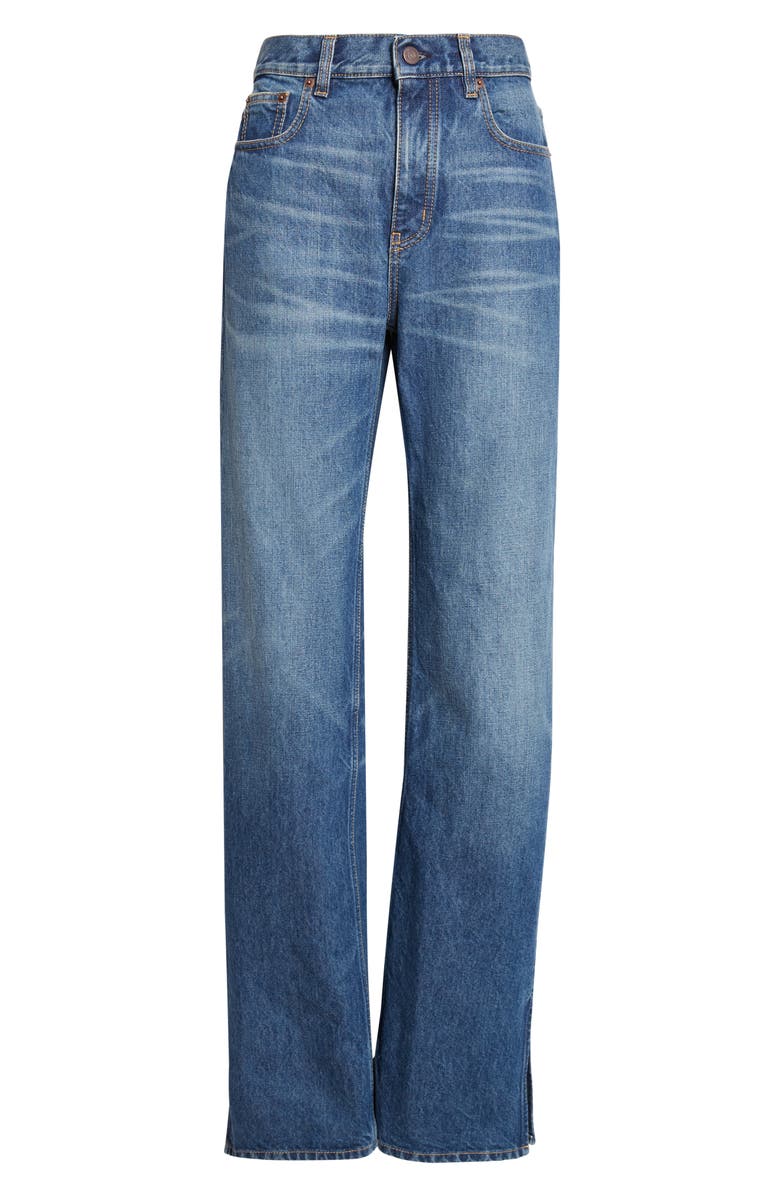Chloé Split Hem Straight Leg Jeans, Alternate, color, Faded Indigo