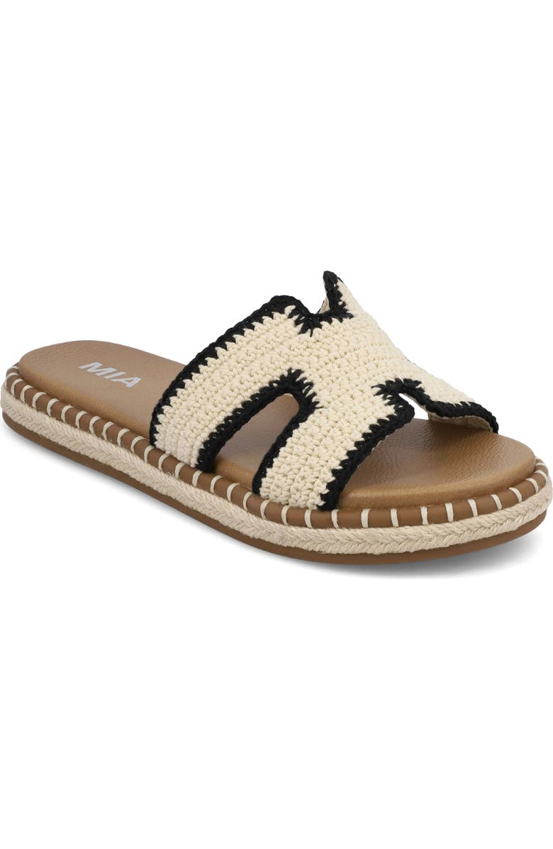 MIA Sabine Slide Sandal, Main, color, Black/ Off-White