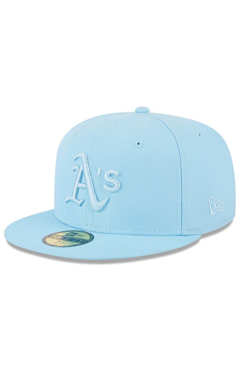 New Era Men's New Era Light Blue Oakland Athletics 2023 Spring Color Basic 59FIFTY Fitted Hat, Main, color,