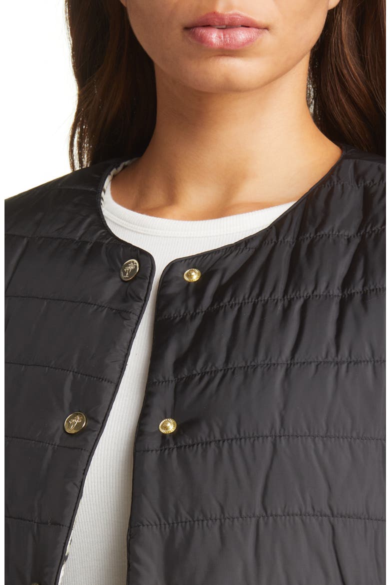Reversible Snap Puffer Jacket, Alternate, color, BLACK GOLDEN HONEY