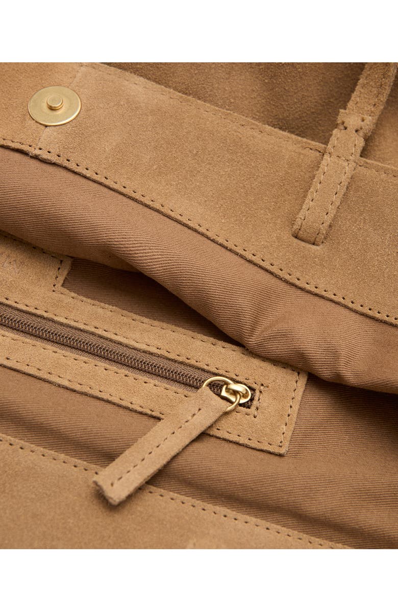 MANGO Suede Shopper Bag, Alternate, color, Leather