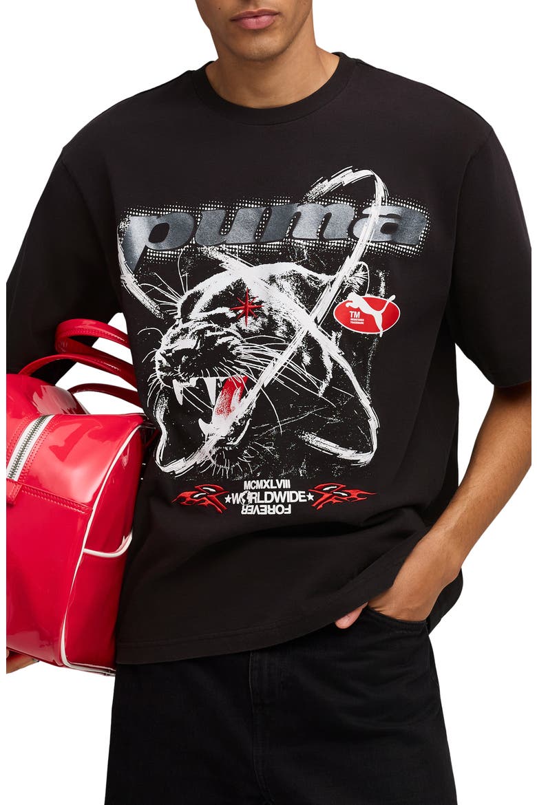 Tech-X Washed Cotton T-Shirt, Main, color, PUMA BLACK