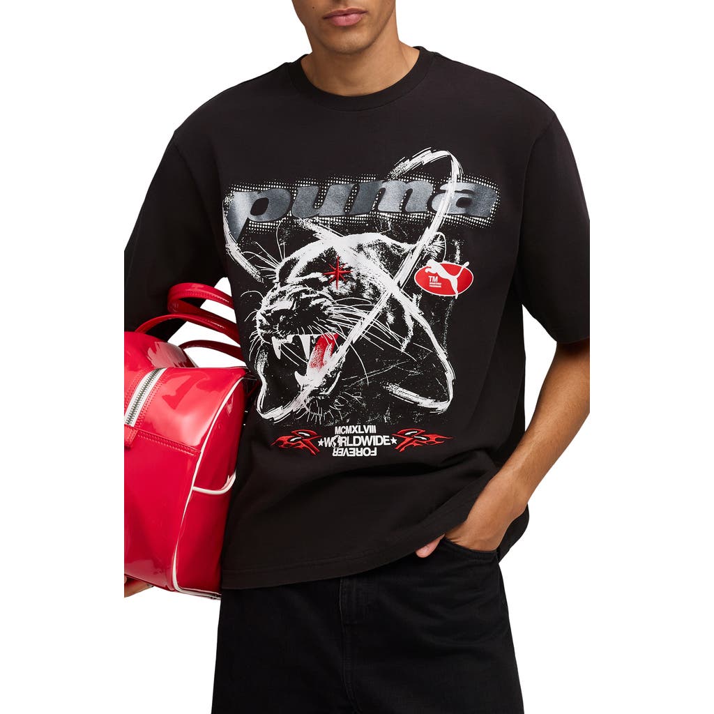 Puma Tech-x Washed Cotton T-shirt In Black