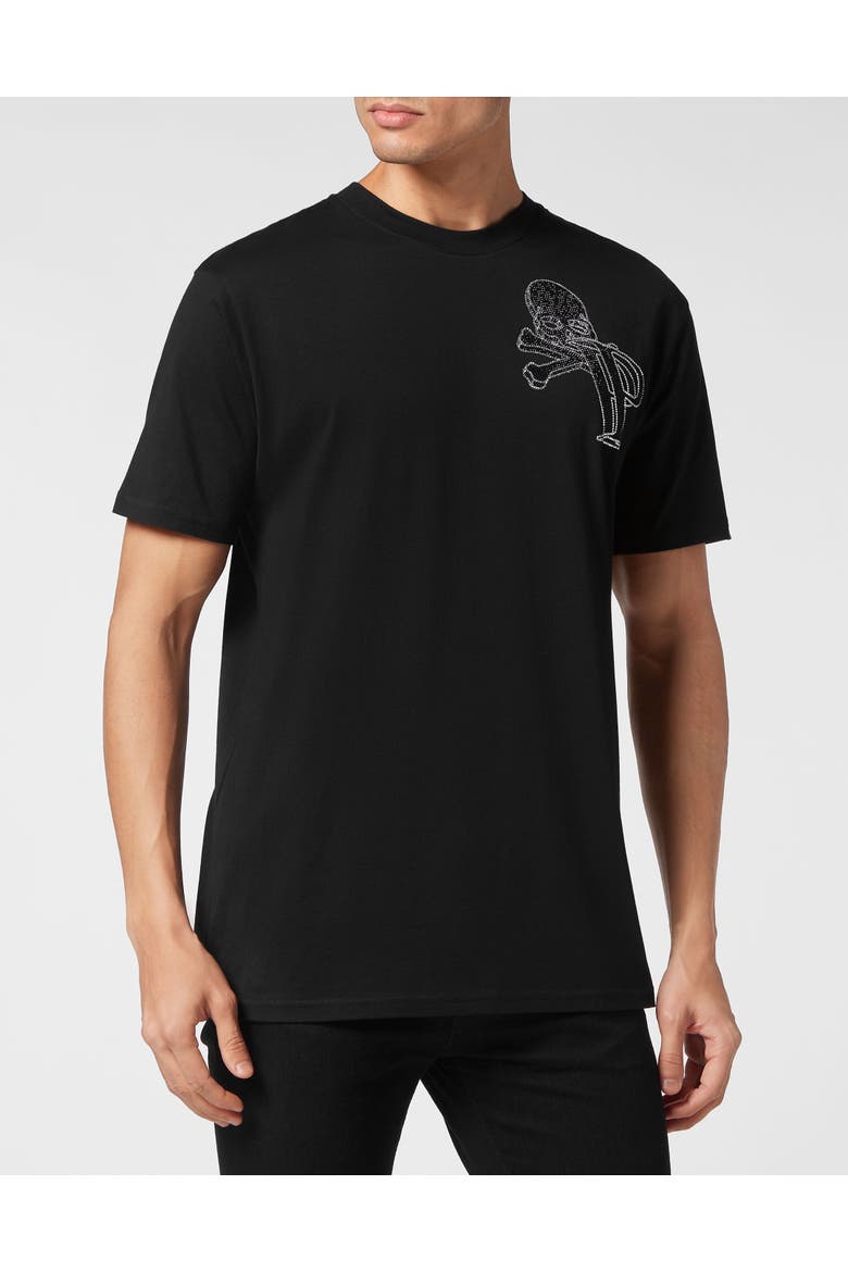 T-Shirt Round Neck Ss Wire Frame Men, Main, color, black