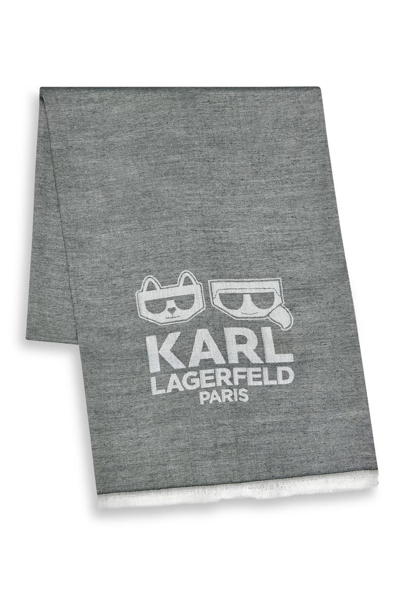 KARL LAGERFELD PARIS Karl Choupette Pashmina Scarf, Alternate, color, 