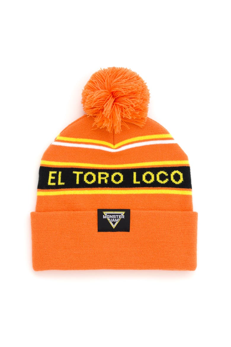 Knit Beanie Hat, Alternate, color, El Toro Loco Tangerine