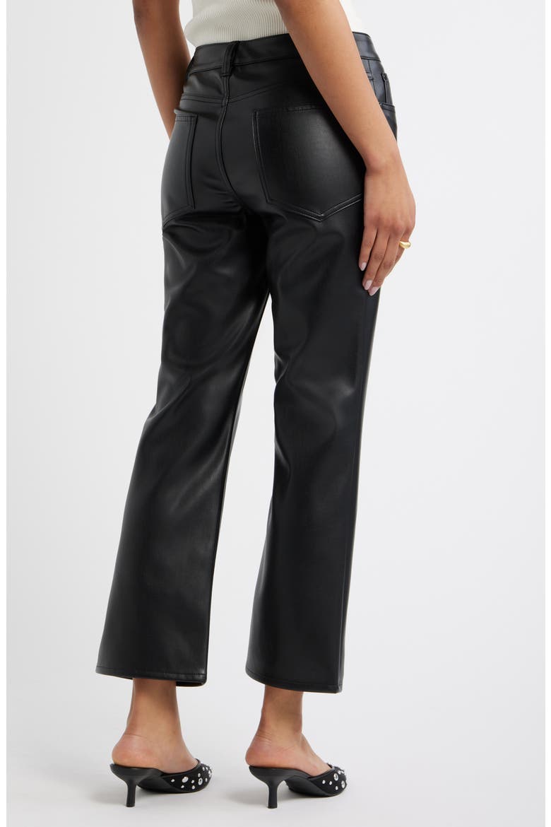 Faux Leather Kick Flare Pants, Alternate, color, BLACK