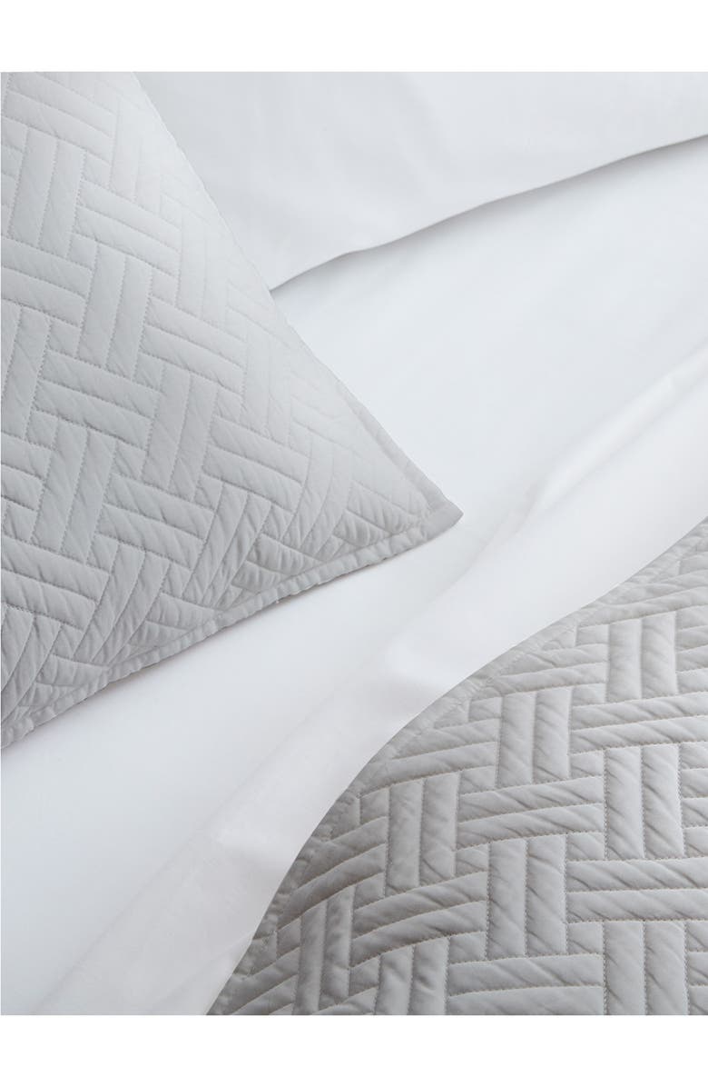 Boll & Branch Heritage Organic Cotton Quilt & Sham Set, Alternate, color, Pewter