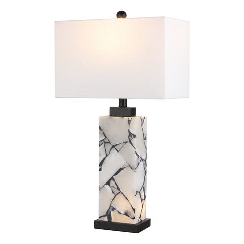 Elizabeth 27.5" Contemporary Coastal Alabaster LED Table Lamp