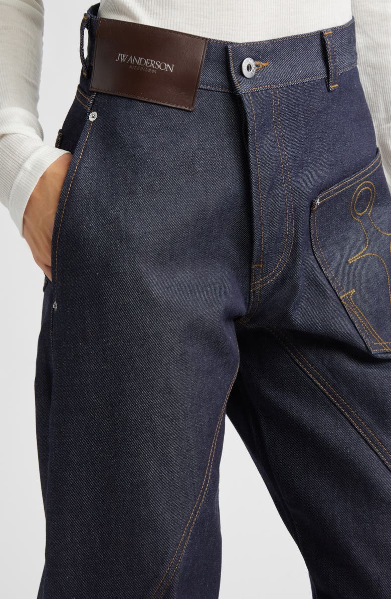 JW Anderson Twisted Workwear Jeans, Alternate, color, Indigo